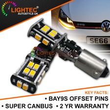 2x AMBER YELLOW BAY9S 435 H21W