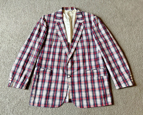 Vtg 70s foursome men plaid - men's,